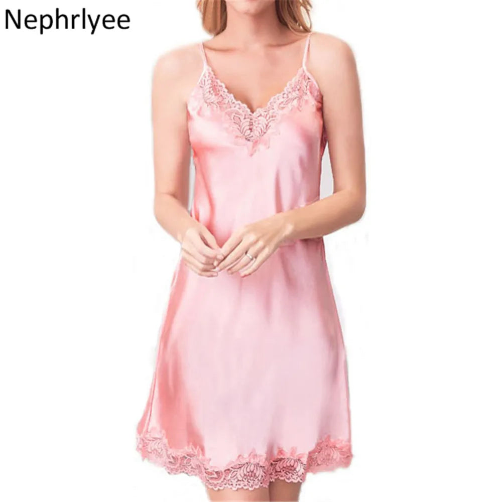 2024 Sexy Strap Nightdress Summer Womens Sleepwear Casual Faux Silk Nightgown Home Wear Nightwear Bath Gown SLP001429