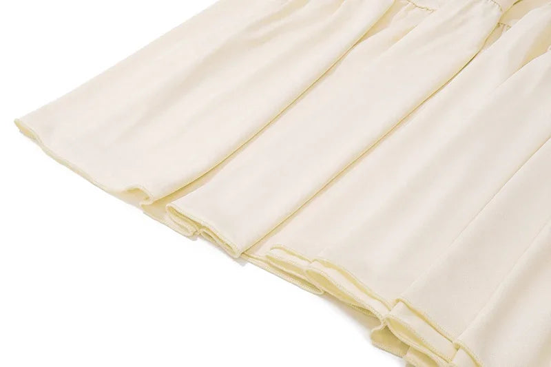 Candyhot Elegant Slash-neck Knot Twist T Shirt With Elastic Slim Ruffles Cake Skirts French Temperament Gentle Women 2 Piece Set