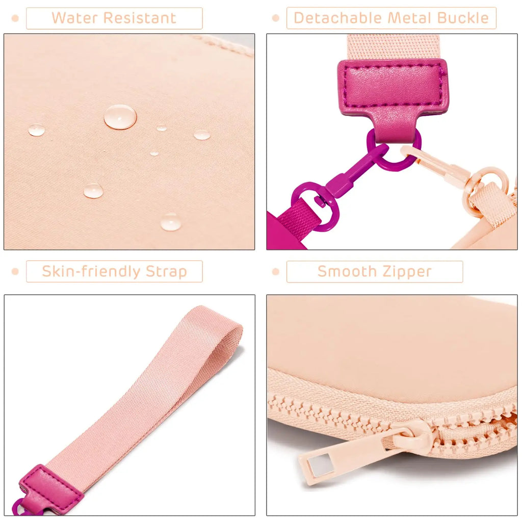 2 PCS Mini Zip Around Wristlet keychain lulu Wallet Gift for Mum Wristlet Portable wallet Coin Purse Mini Women Coin Pockect