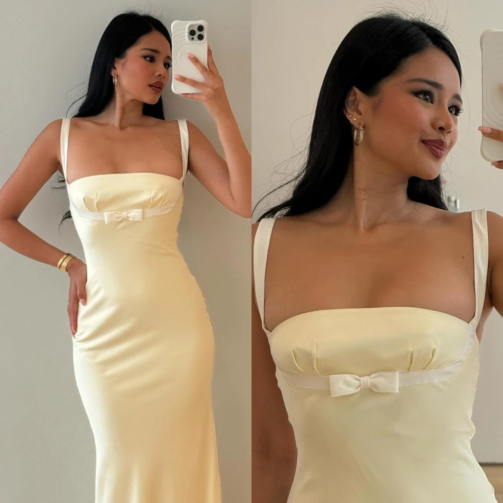 Customized Straight Spaghetti Straps Elegant Evening Dress Delicate Temperament Bespoke Occasion Gowns High Quality Party Dress