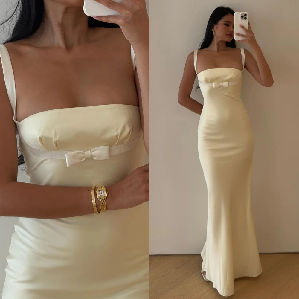 Customized Straight Spaghetti Straps Elegant Evening Dress Delicate Temperament Bespoke Occasion Gowns High Quality Party Dress