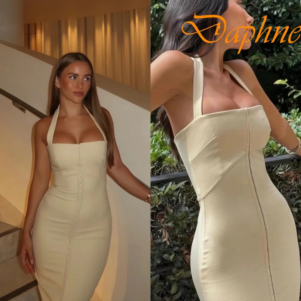 Customized Elegant Halter Sleeveless Evening Dress High Quality Satin Prom Dresses Delicate A-Line Party Gowns For Woman